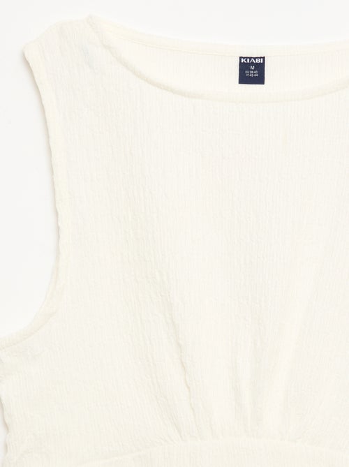 Débardeur moulant en matière crêpée - Kiabi