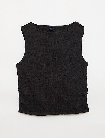 Débardeur moulant en matière crêpée