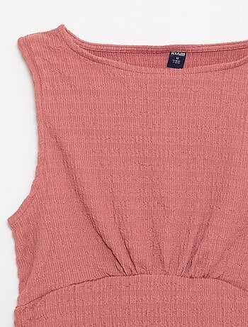 Débardeur moulant en matière crêpée