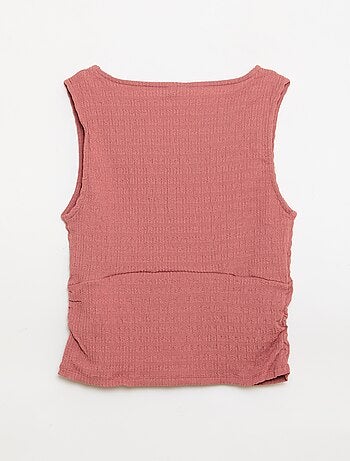 Débardeur moulant en matière crêpée