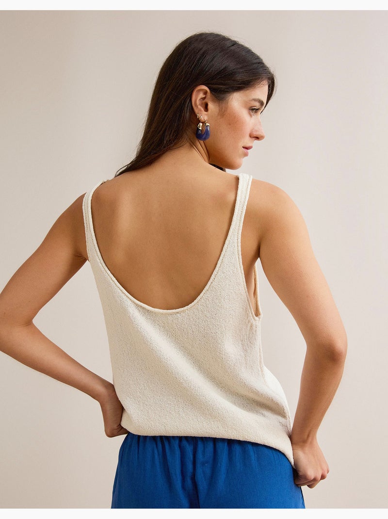 Débardeur nervuré, mo fashion Beige - Kiabi