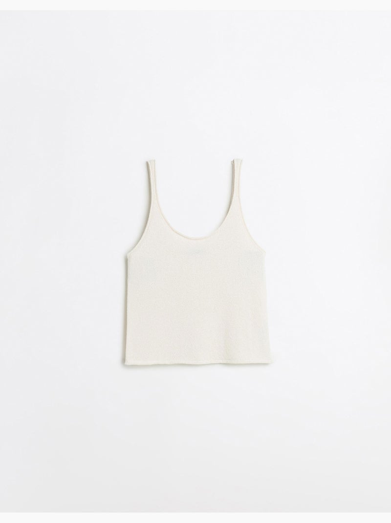 Débardeur nervuré, mo fashion Beige - Kiabi