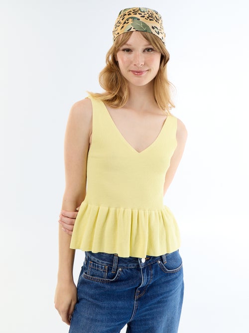 Débardeur peplum en maille côtelée - Kiabi Débardeur peplum en maille côtelée - Kiabi