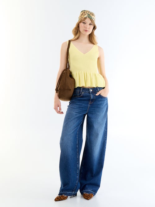 Débardeur peplum en maille côtelée - Kiabi Débardeur peplum en maille côtelée - Kiabi