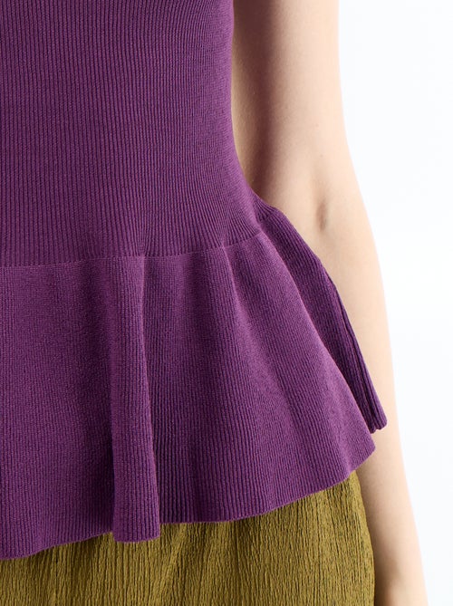 Débardeur peplum en maille côtelée - Kiabi Débardeur peplum en maille côtelée - Kiabi