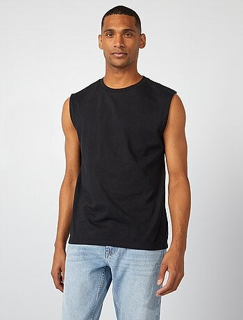 Débardeur pour homme en coton avec motif fantaisie et col rond
