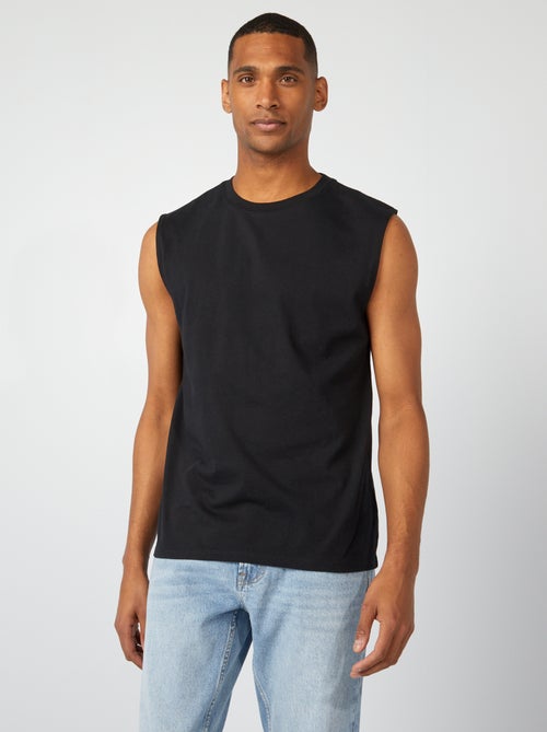 Débardeur pour homme en coton avec motif fantaisie et col rond - Kiabi Débardeur pour homme en coton avec motif fantaisie et col rond - Kiabi