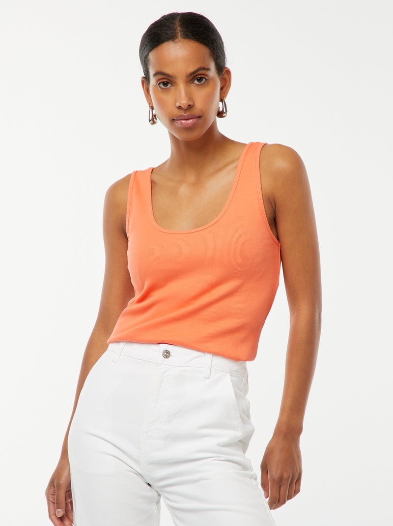 Débardeur sans manches Orange corail - Kiabi