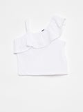 Débardeur stretch en maille gaufrée blanc - Kiabi