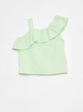 Débardeur stretch en maille gaufrée VERT - Kiabi
