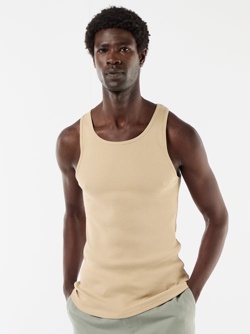 Débardeur uni en maille côtelée - Kiabi