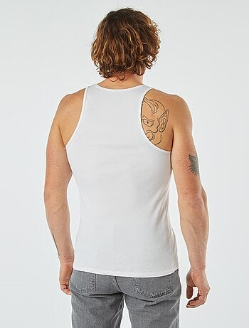 Débardeur uni en maille côtelée