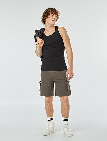 Débardeur uni en maille côtelée