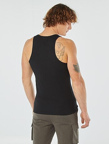 Débardeur uni en maille côtelée