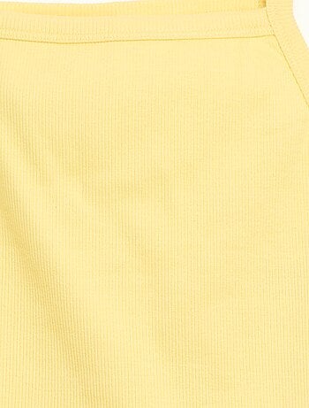 Débardeur uni fines bretelles côtelé