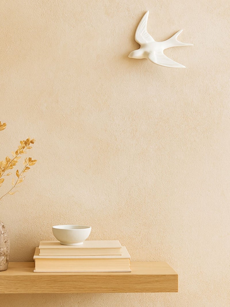 Déco murale hirondelle en résine Blanc - Kiabi