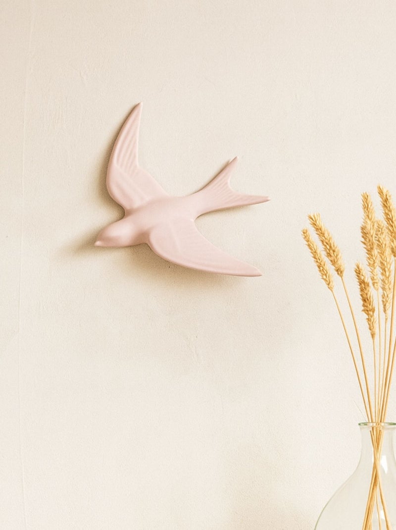 Déco murale hirondelle en Résine Gris Rose - Kiabi
