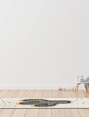 Decoratief kinderkleed met cactusmotief, geweven katoen.