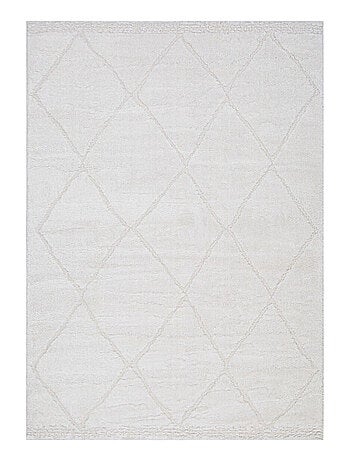 Decoratief tapijt in berberstijl met ruiten in bontlook 120 x 170 cm – Future Home