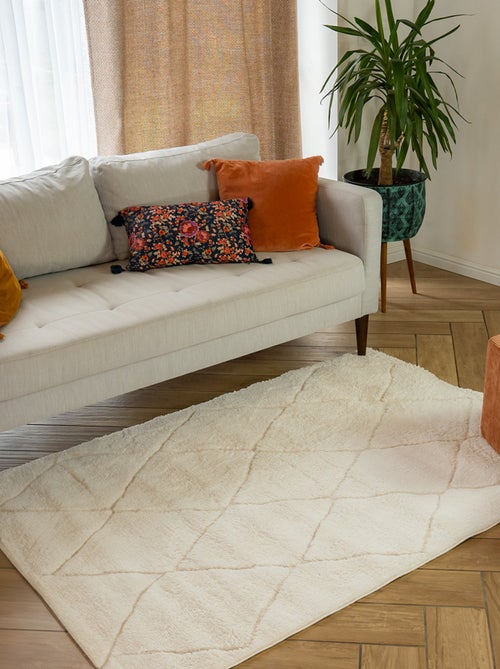 Decoratief tapijt in berberstijl met ruiten in bontlook 120 x 170 cm – Future Home - Kiabi Decoratief tapijt in berberstijl met ruiten in bontlook 120 x 170 cm – Future Home - Kiabi