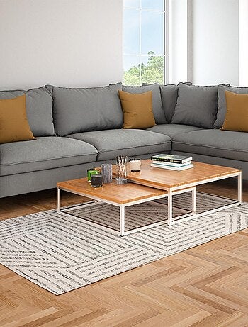 Decoratief tapijt JIVE van katoen geometrisch retro 140 x 200 cm – Future Home