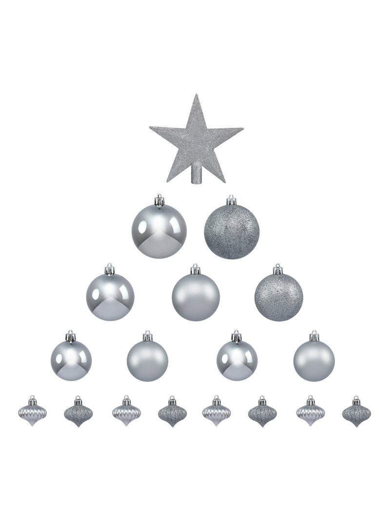 Decoratieset voor kerstboom Zilver - Kiabi