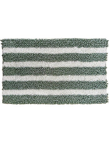 Decoratieve gestreepte badmat van chenille polyester antislip 50 x 80 cm – Guy Levasseur