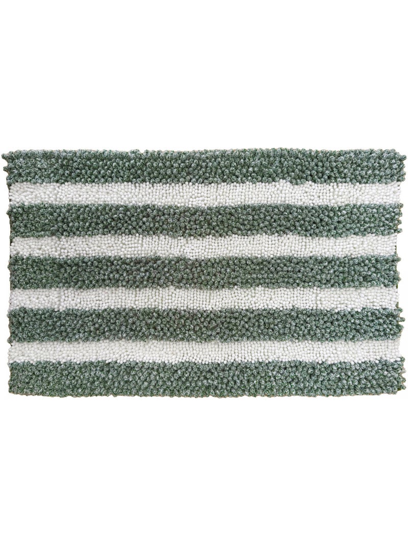 Decoratieve gestreepte badmat van chenille polyester antislip 50 x 80 cm – Guy Levasseur Grijs - Kiabi