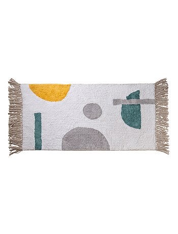 Decoratieve vloerkleed katoen Guy Levasseur Abstrait met franjes - 60x120 cm