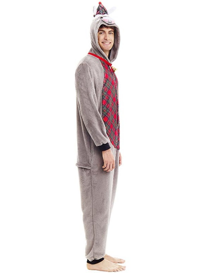 Déguisement d'âne de Noël en tartan avec capuche Multicolore - Kiabi