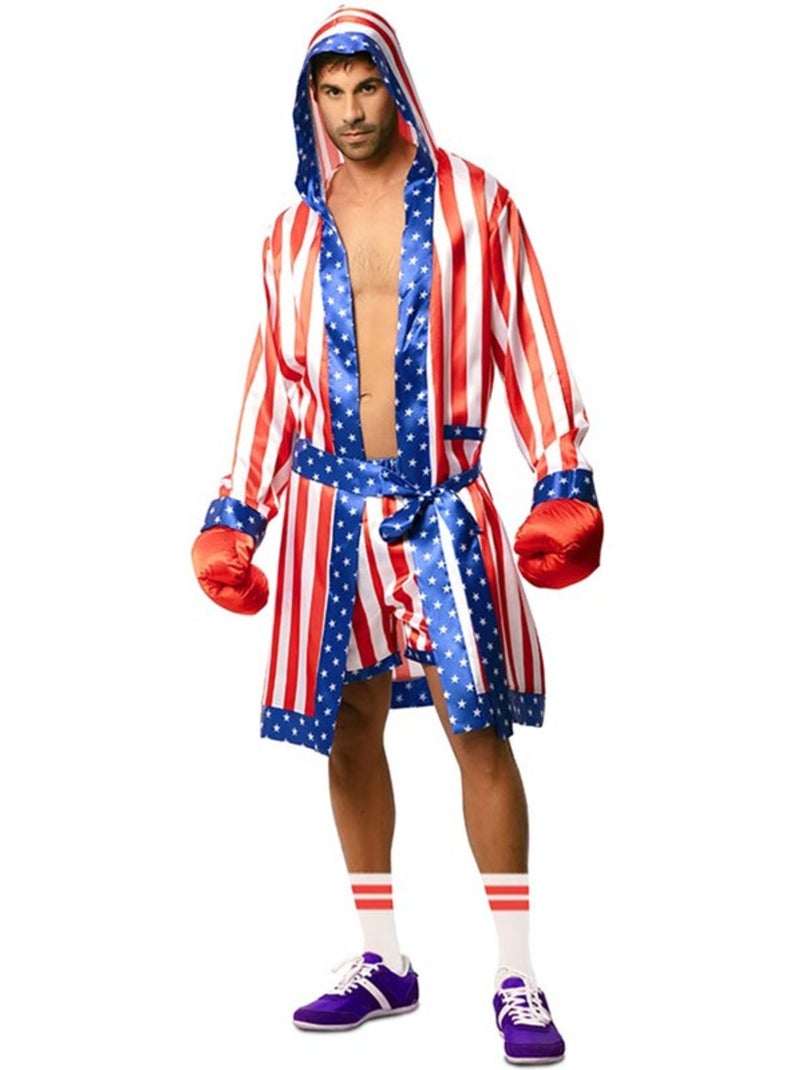 Déguisement de boxeur professionnel usa avec ceinture pour homme Multicolore - Kiabi