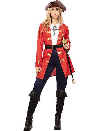 Déguisement de capitaine pirate féminine avec ceinture pour femme