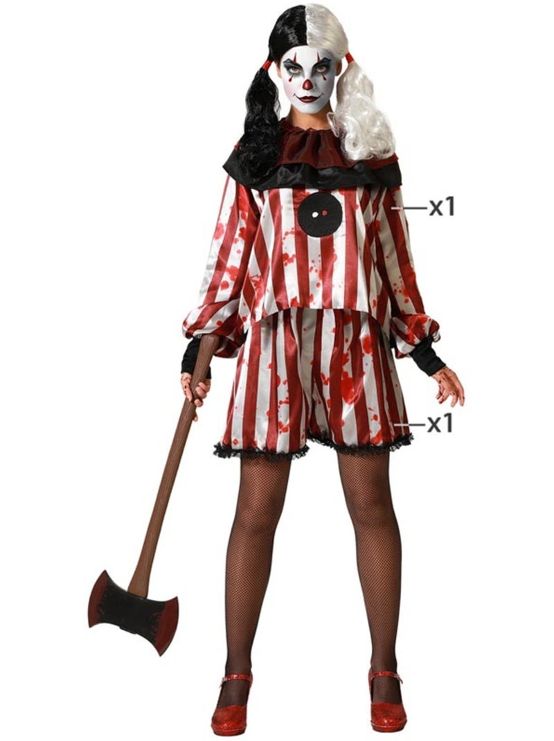 Déguisement de clown féminine à rayures pour femme Multicolore - Kiabi