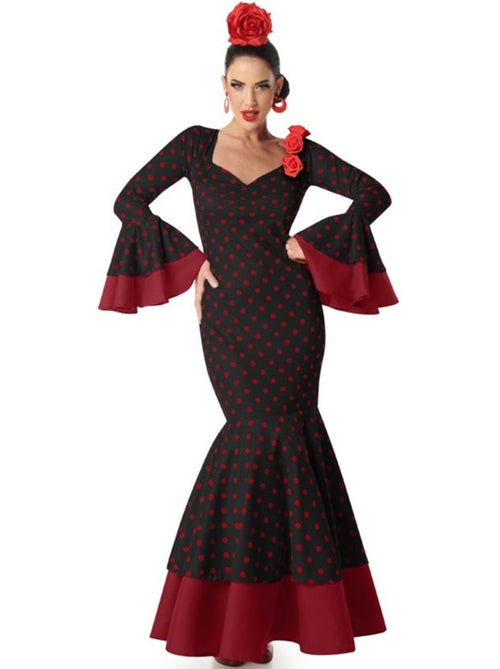 Déguisement de danseuse de flamenco à pois pour femme - Kiabi