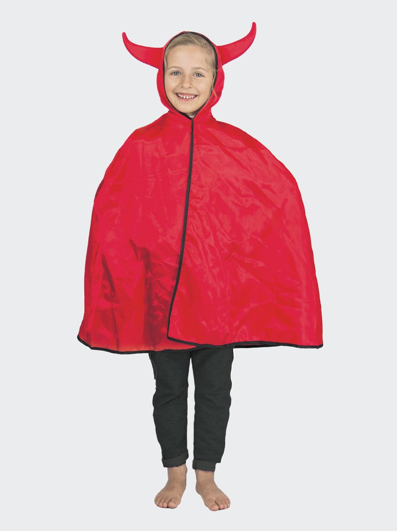 Déguisement de diable cape avec capuche Rouge - Kiabi