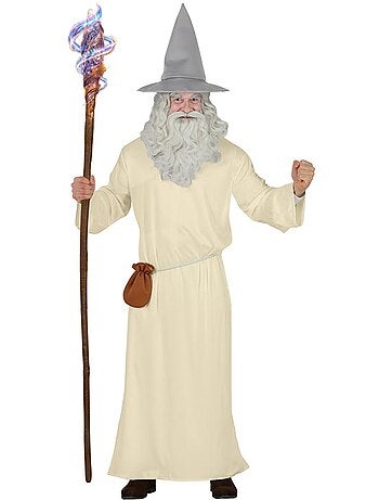 Déguisement de magicien blanc avec chapeau pour homme