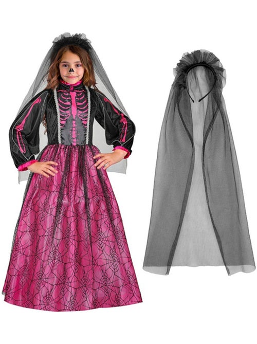 Déguisement de mariée squelette fuchsia - Kiabi