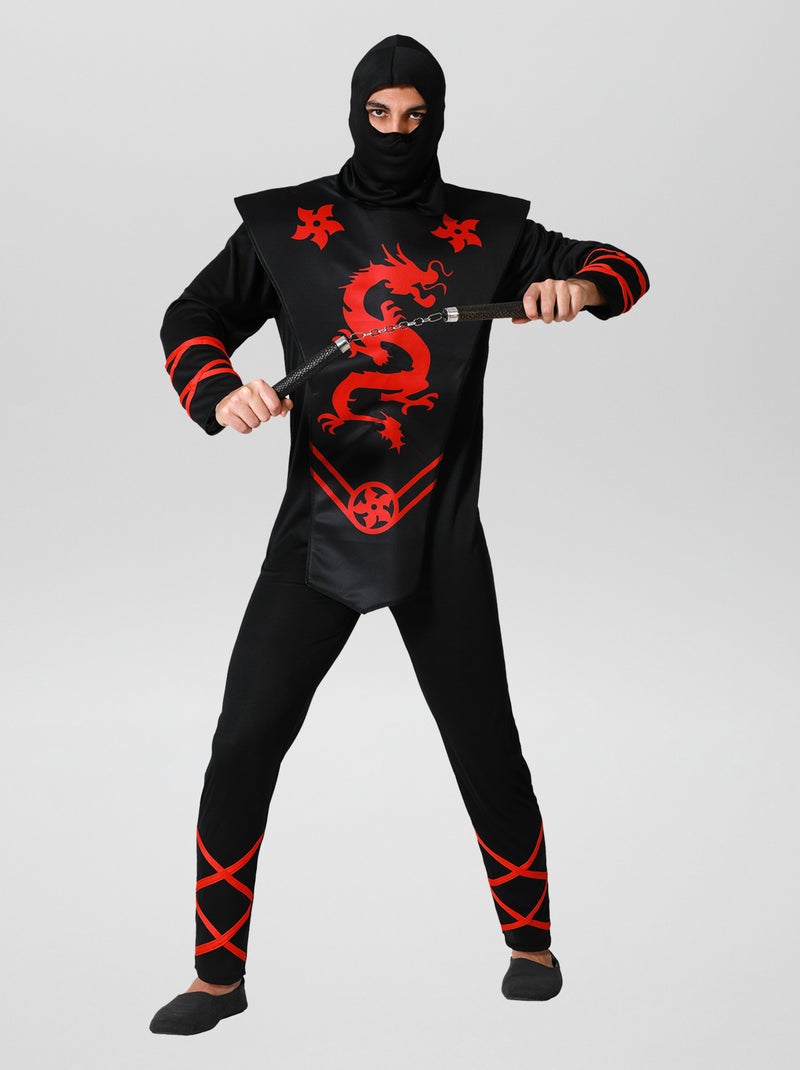 Déguisement de Ninja - 3 pièces Noir / rouge - Kiabi