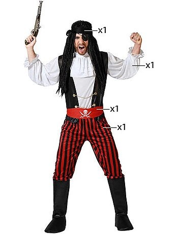 Déguisement de pirate à rayures pour homme