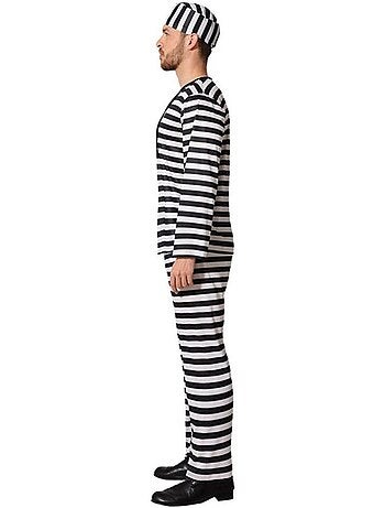 Déguisement de prisonnier à rayures pour homme