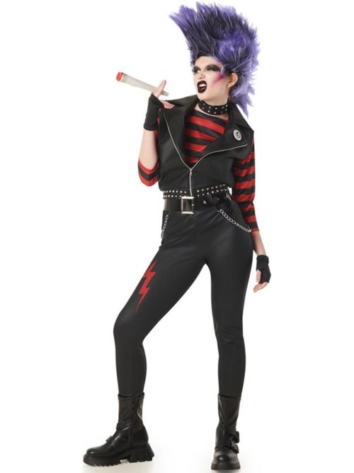 Déguisement de punk à rayures pour femme - Kiabi
