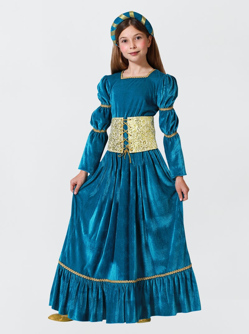 Déguisement de reine médiévale Bleu - Kiabi
