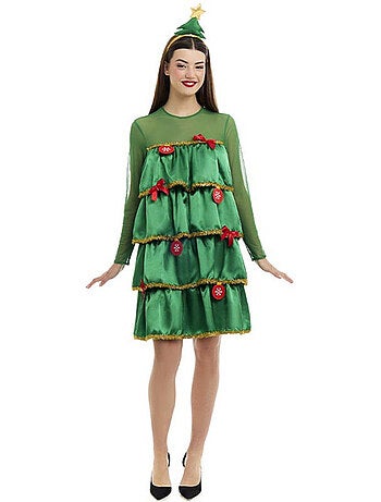 Déguisement de sapin de Noël avec volants et bandeau