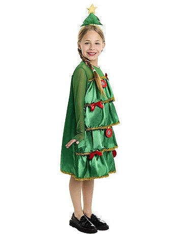 Déguisement de sapin de Noël avec volants et bandeau
