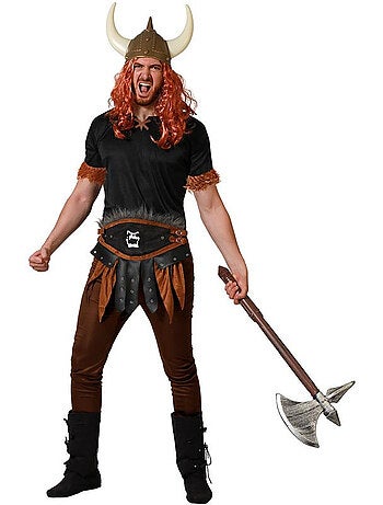 Déguisement de viking sombre avec ceinture pour homme