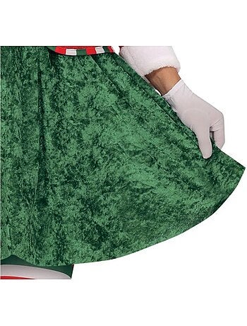 Déguisement d'elfe assistante du père noël avec ceinture pour femme