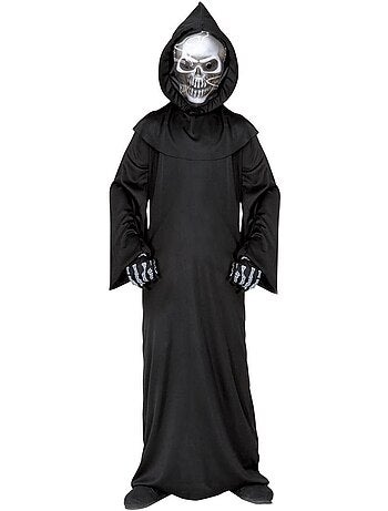 Costume ou robe de mort avec masque holographique