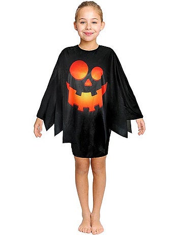 Déguisement ou poncho citrouille joyeuse (65 cm)