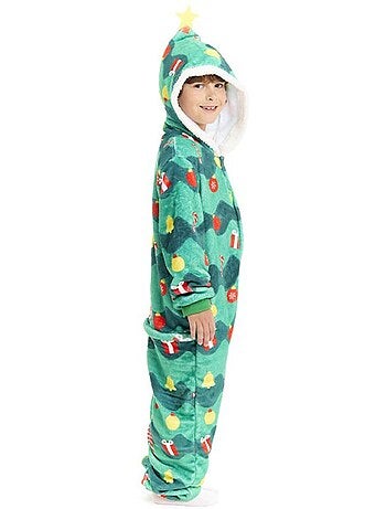 Déguisement ou pyjama sapin de Noël avec capuche