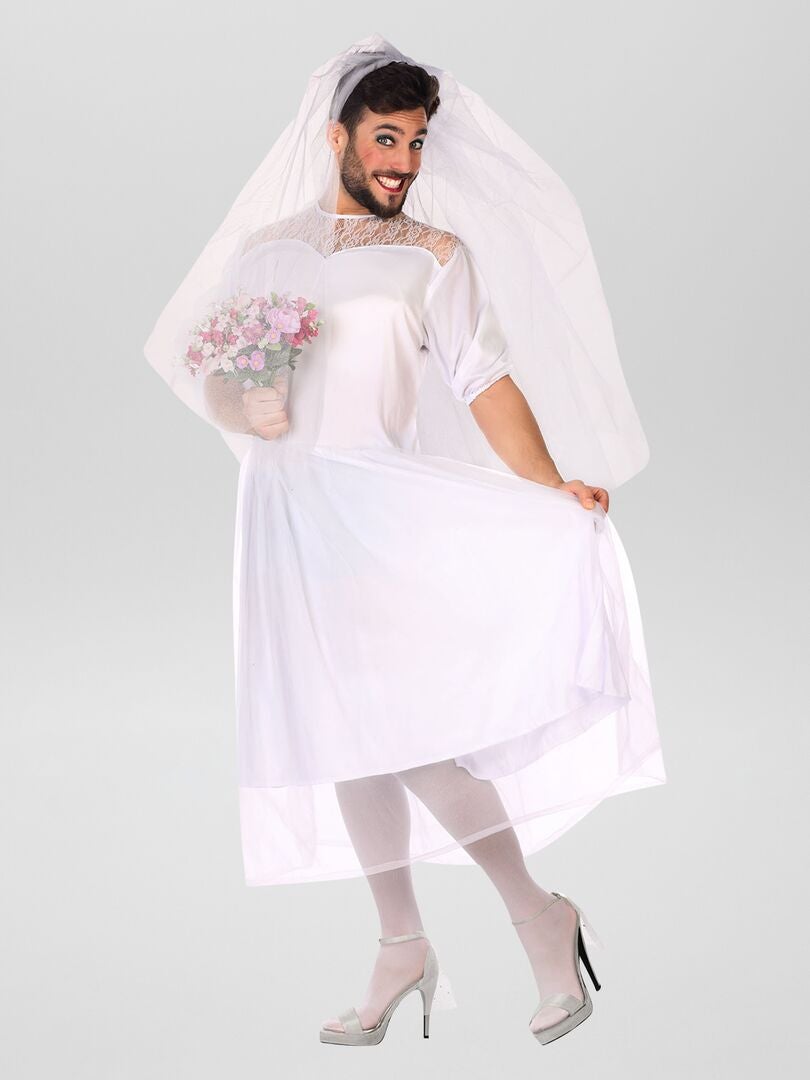 Déguisement robe de mariée - 2 pièces blanc - Kiabi